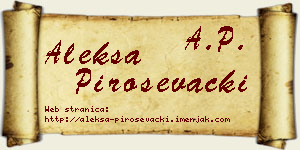 Aleksa Piroševački vizit kartica
